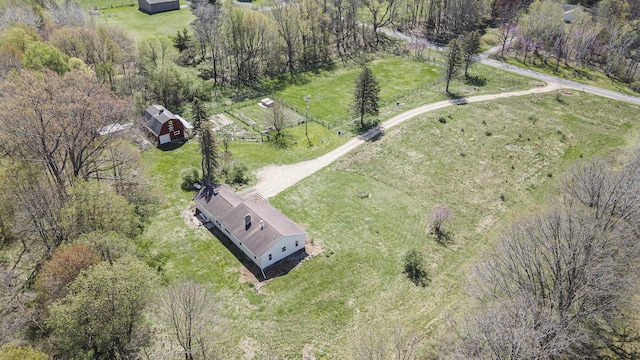 drone / aerial view with a rural view