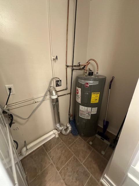 utility room with water heater