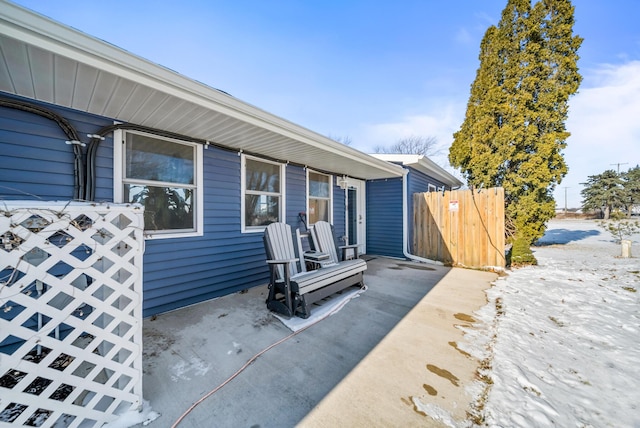 exterior space featuring fence