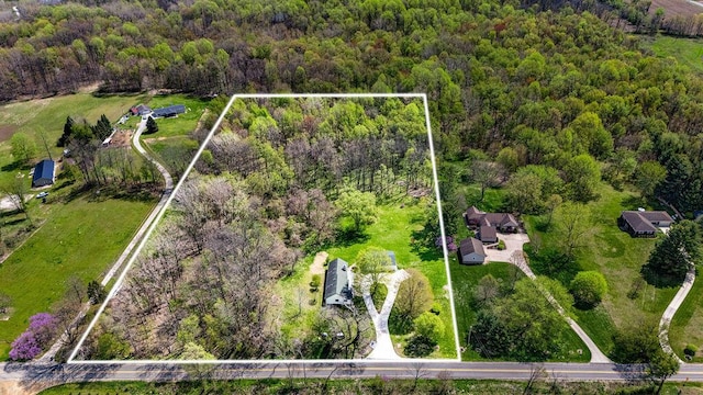 19117 Beaver Dam Rd, Galien, MI 49113 - aerial view featuring a wooded view