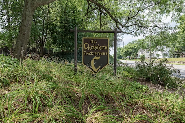 view of community sign