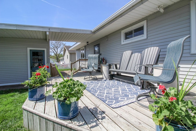 view of wooden deck