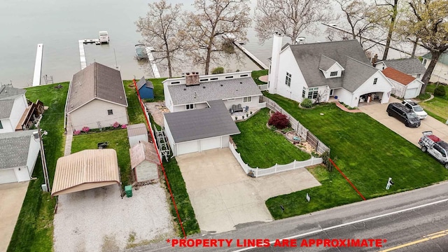 drone / aerial view with a residential view