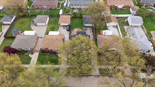 bird's eye view with a residential view