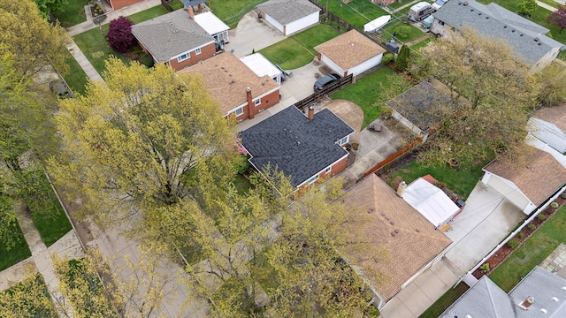 drone / aerial view with a residential view