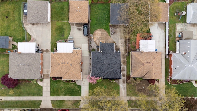drone / aerial view with a residential view