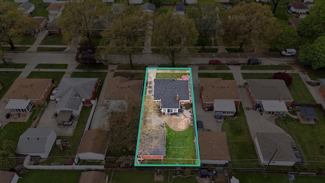 drone / aerial view with a residential view