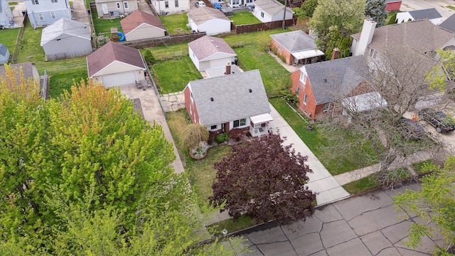 bird's eye view with a residential view