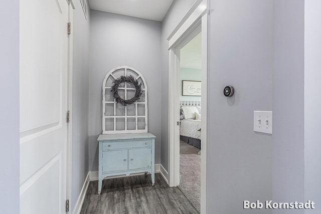 3779 Mesa Verde Dr, Hudsonville, MI 49426 - hall featuring baseboards and dark wood-style flooring