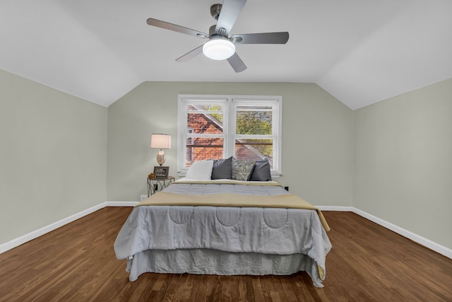 19950 Gilchrist St, Detroit, MI 48235 - bedroom with baseboards, wood finished floors, and vaulted ceiling