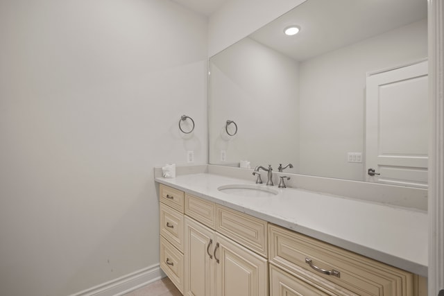 5820 Lakeview Ave, Orchard Lake, MI 48323 - bathroom with vanity, baseboards, and tile patterned floors