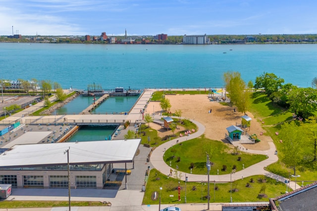 aerial view of a large body of water