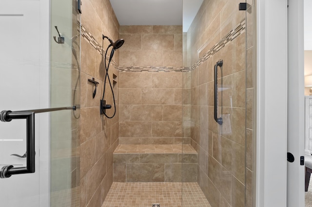 full bathroom featuring a stall shower