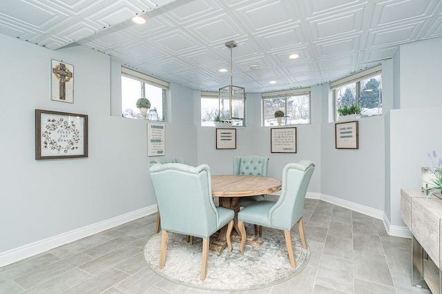 3960 Harvest Creek Ct, Rochester, MI 48306 - dining room featuring an ornate ceiling, recessed lighting, and baseboards
