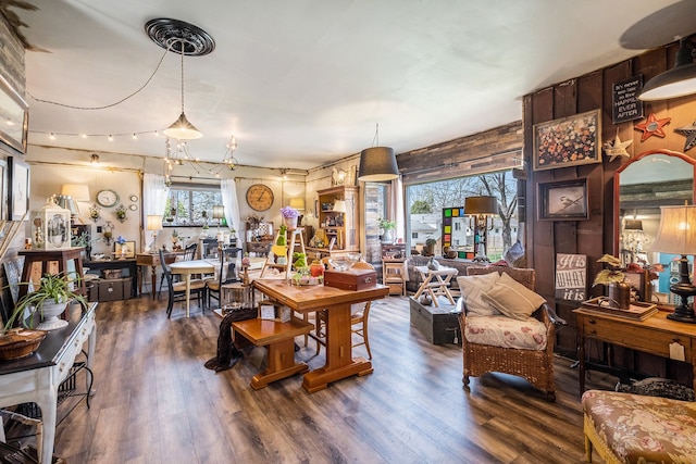 living area featuring wood finished floors