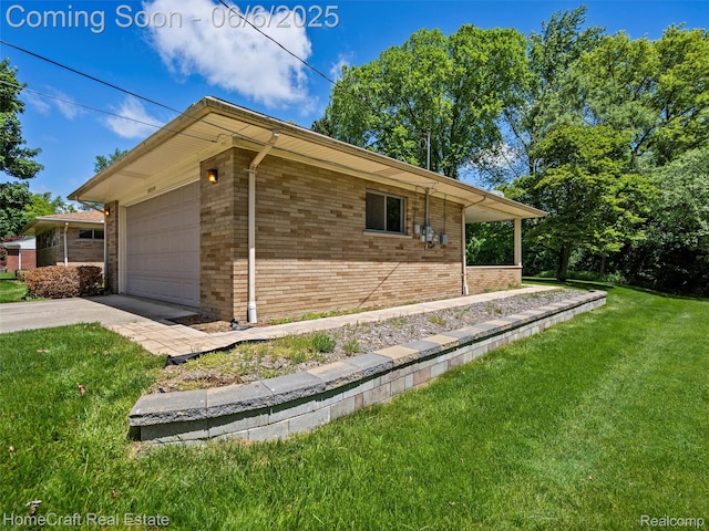 28210 Ridgebrook Rd, Farmington Hills, MI 48334 - view of home's exterior with brick siding, a lawn, and a garage