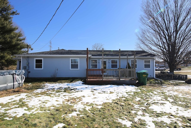 53240 Hemlock Lake Rd, Marcellus, MI 49067 - snow covered property with a deck