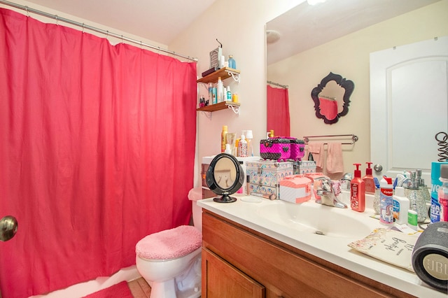 15000 Tiara Ave, Monroe, MI 48161 - full bath featuring toilet, vanity, and a shower with curtain