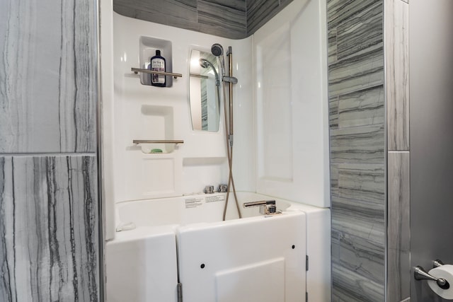 full bath with a tub to relax in and a shower