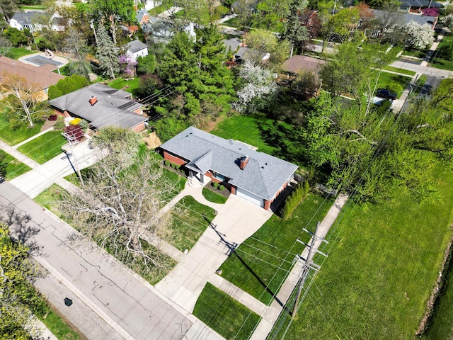 aerial perspective of suburban area