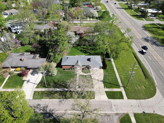 aerial perspective of suburban area