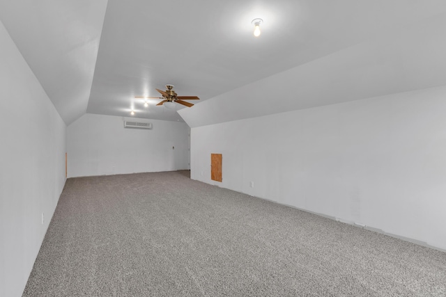 9080 Emerson Dr, Saline, MI 48176 - bonus room featuring carpet floors, a ceiling fan, visible vents, and lofted ceiling