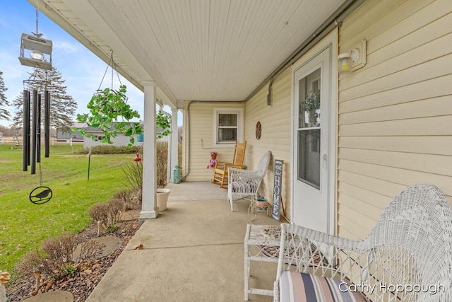 view of patio / terrace with a porch