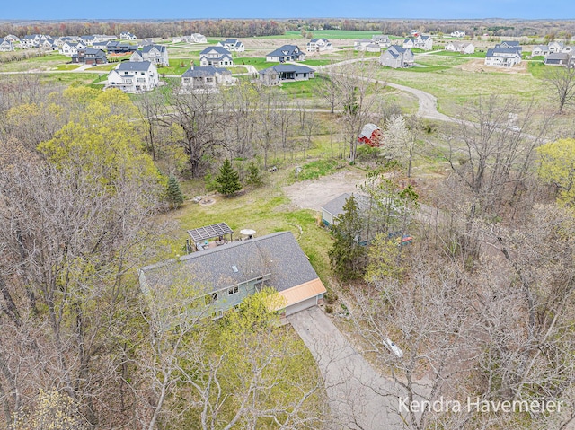 bird's eye view with a residential view