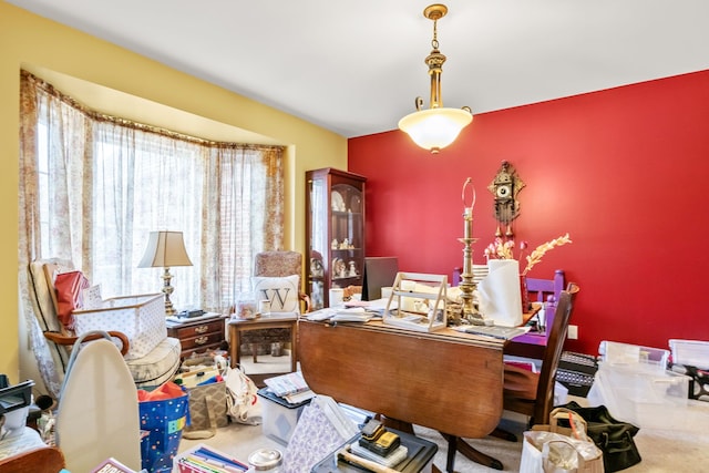 office featuring carpet flooring