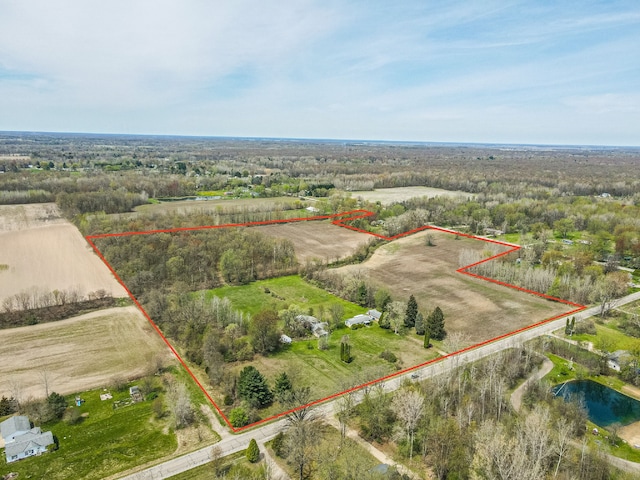 13423 Duffield Rd, Montrose, MI 48457 - drone / aerial view with a water view and a rural view