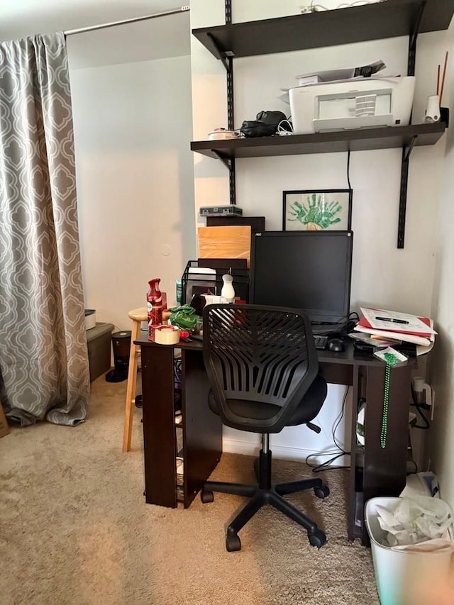 office area featuring carpet floors