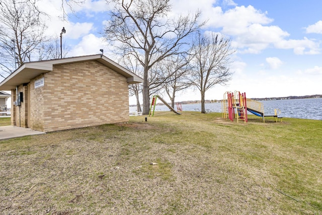 220 Nottingham Dr, Brooklyn, MI 49230 - view of yard with a water view and a playground