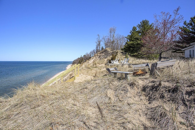 water view featuring a beach view