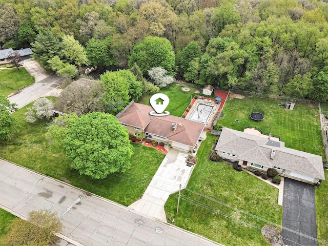 birds eye view of property