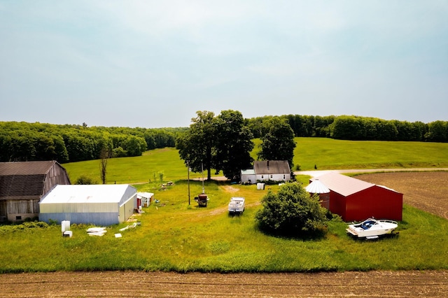 bird's eye view featuring a rural view