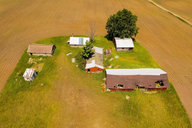 drone / aerial view with a rural view