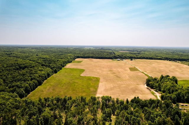 bird's eye view featuring a view of trees