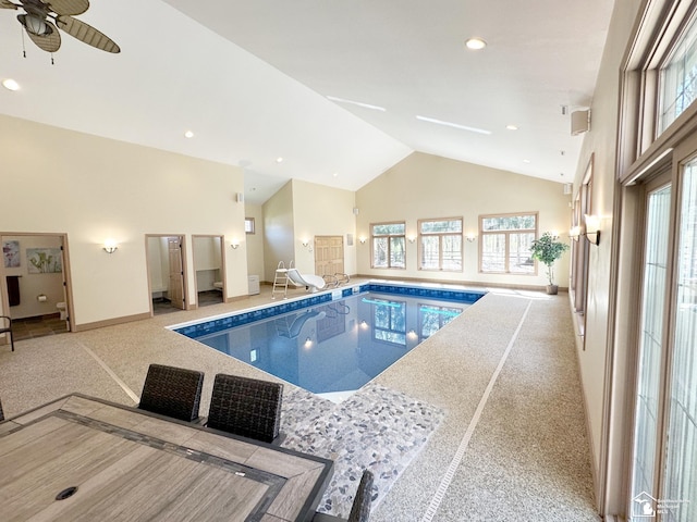 pool with ceiling fan