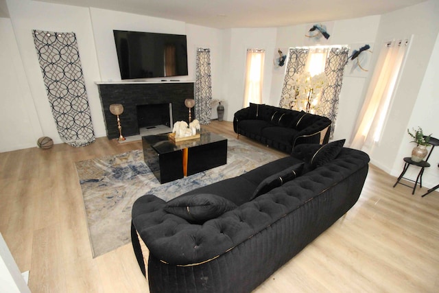 17150 Santa Barbara Dr, Detroit, MI 48221 - living room with wood finished floors and a fireplace
