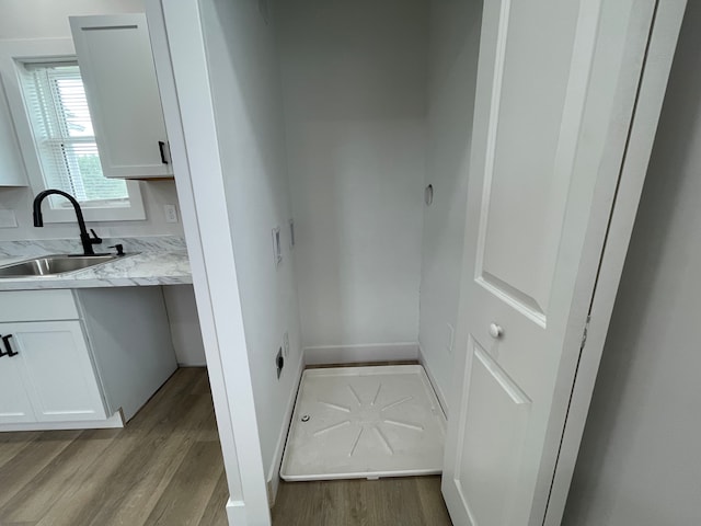 171 Davis St, Wyandotte, MI 48192 - detailed view of a sink and wood finished floors