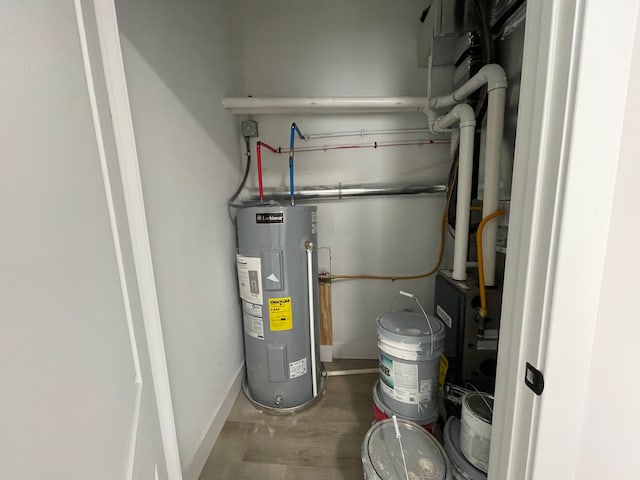 171 Davis St, Wyandotte, MI 48192 - utility room featuring electric water heater
