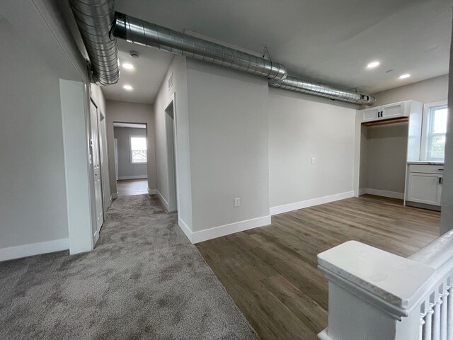 171 Davis St, Wyandotte, MI 48192 - basement with plenty of natural light, baseboards, recessed lighting, and wood finished floors
