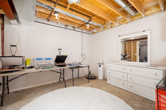 interior space with unfinished concrete floors
