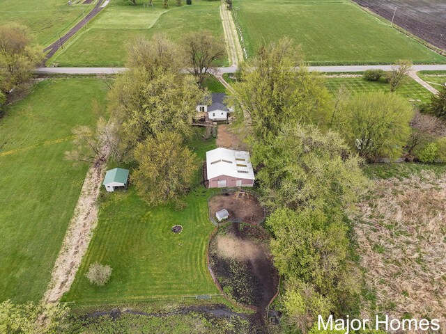 bird's eye view with a rural view