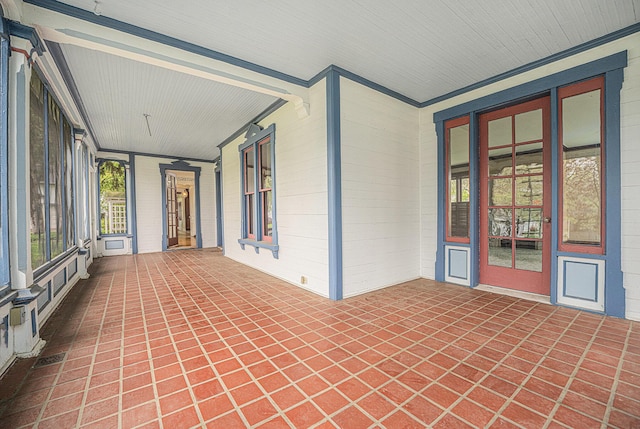 view of unfurnished sunroom