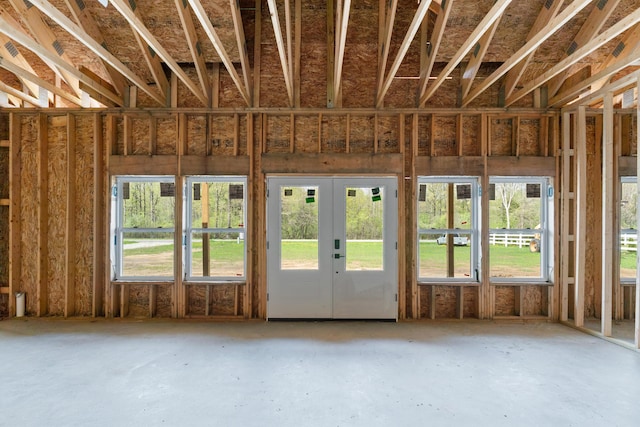 misc room with plenty of natural light and french doors