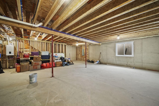 unfinished below grade area with water heater