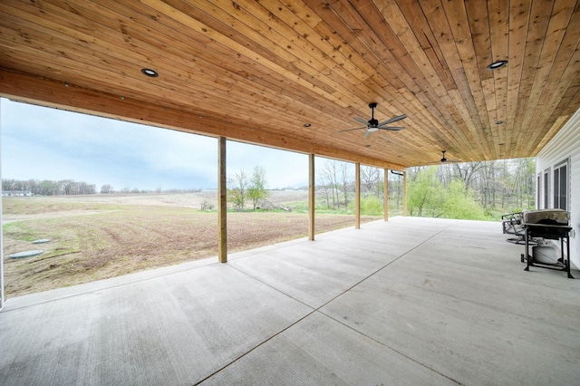 view of patio featuring a grill