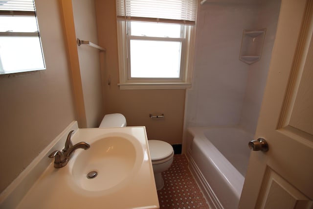 24648 Wilmot Ave, Eastpointe, MI 48021 - bathroom featuring a sink, tile patterned flooring, and toilet