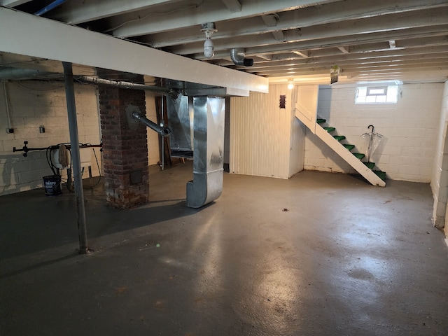 basement with stairway